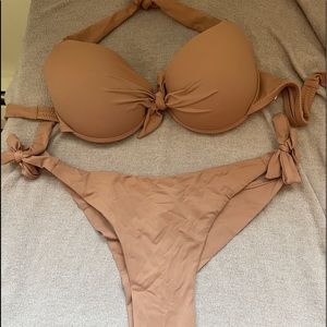 Tan push-up bikini